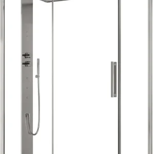 Douche à vapeur Ronal Mimesi-S Argent brillant Panneau avant en acier inoxydable poli Dernier Modèle